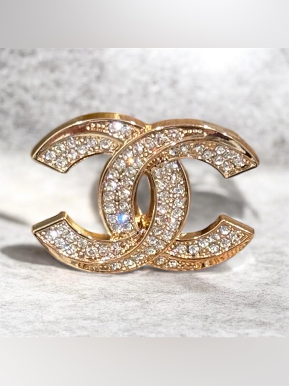 CC Upcycled Stamped Rose Gold Brooch